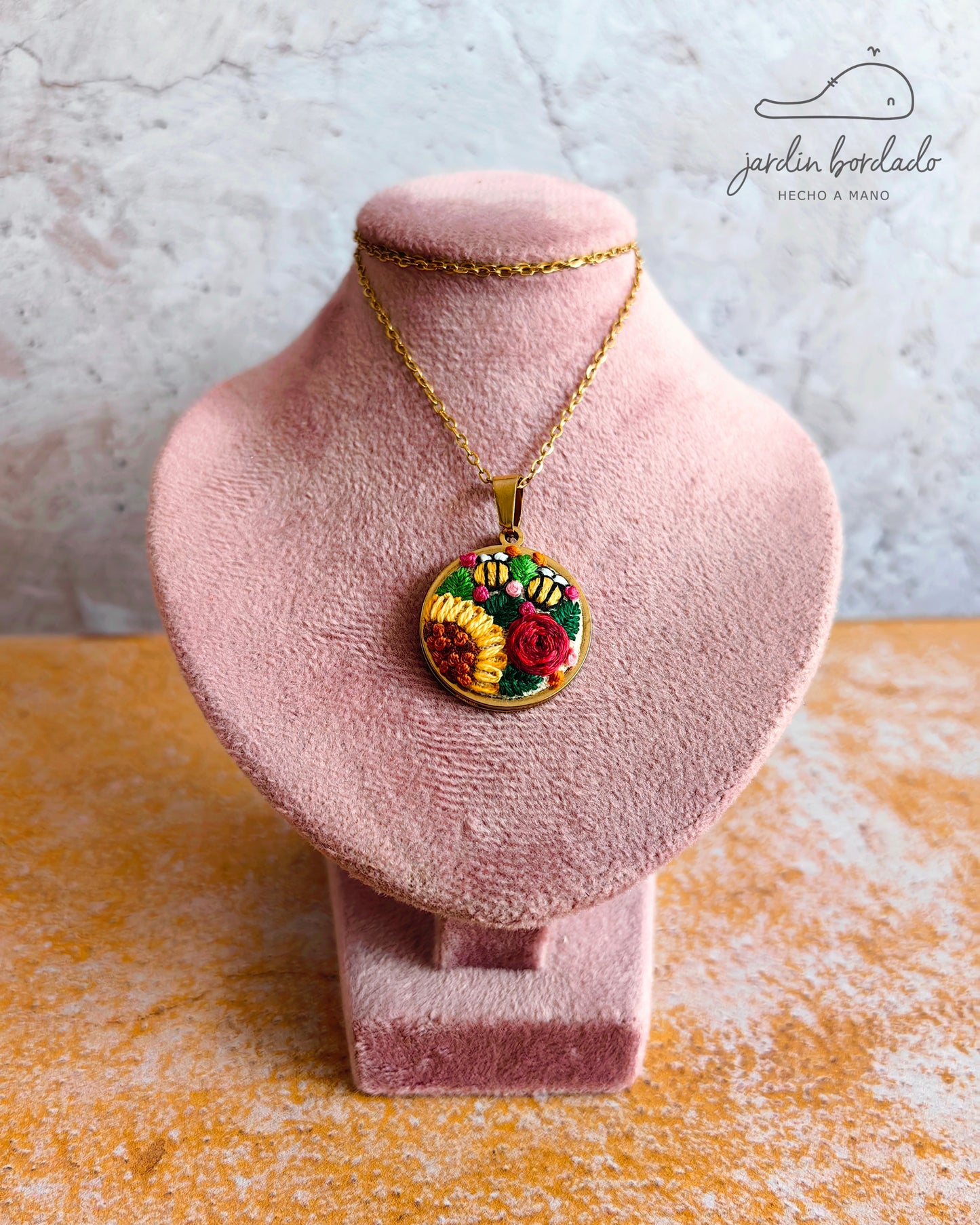 Collar abejitas girasol