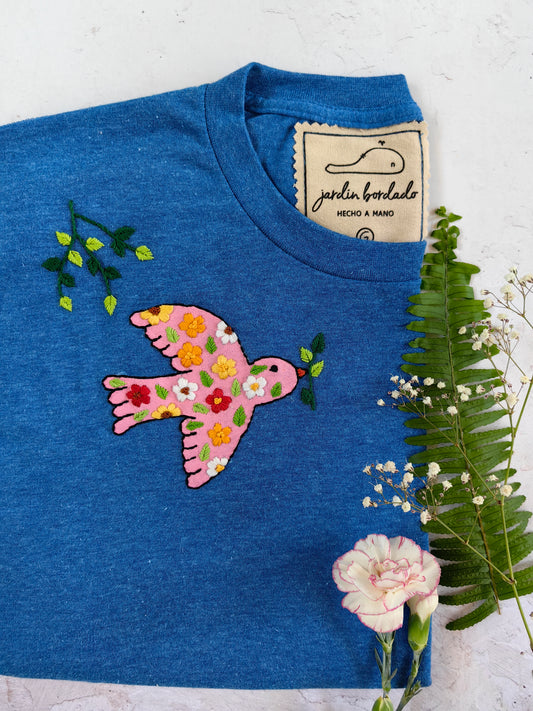 Playera pajarito rosa (sobre pedido)
