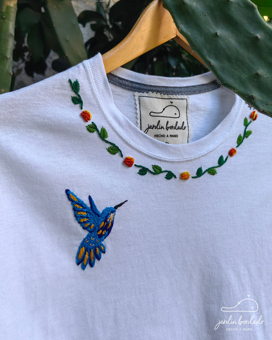 Playera jardín colibrí (sobre pedido)