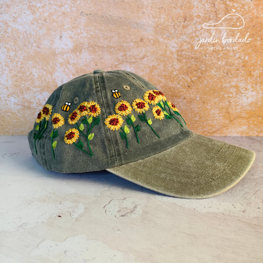 Gorra girasoles olivo