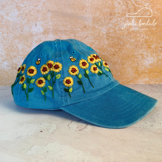 Gorra girasoles azul