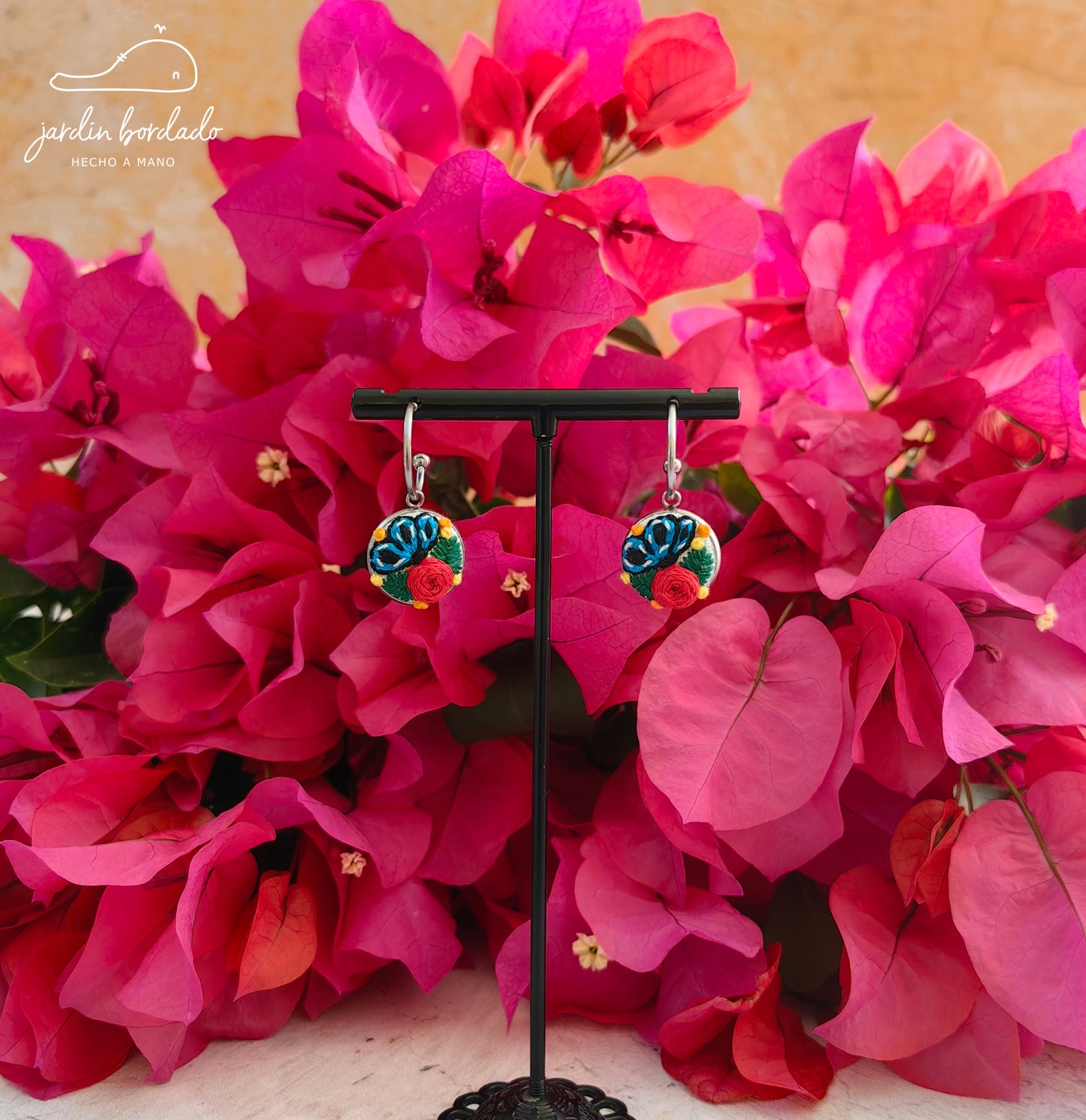 Aretes mariposas azules