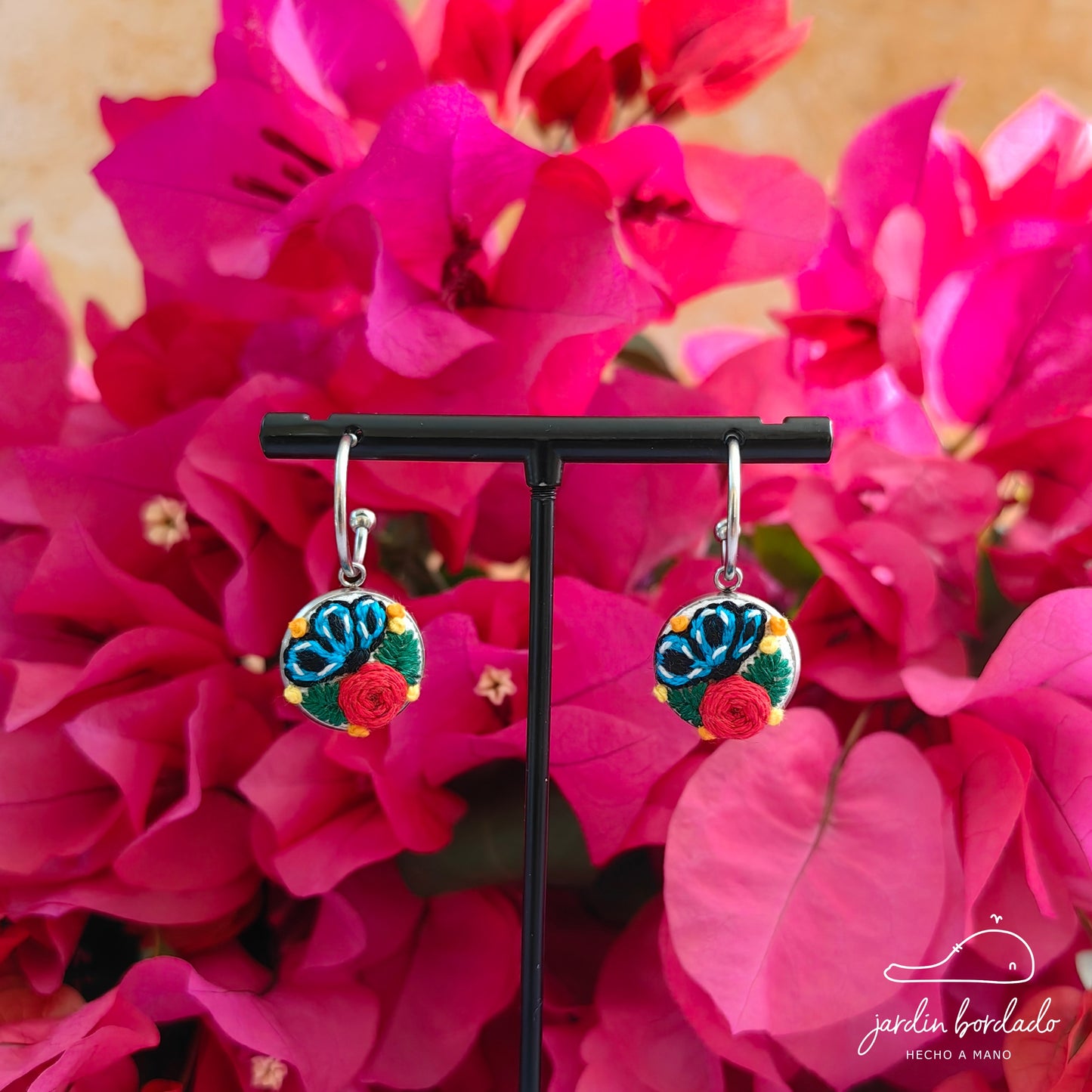 Aretes mariposas azules