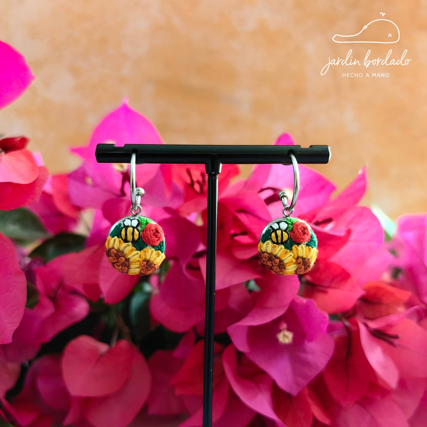 Aretes jardin girasoles