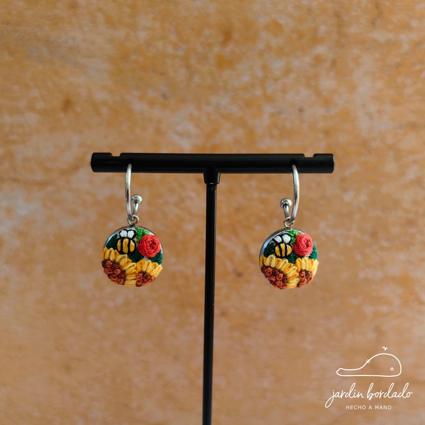 Aretes jardin girasoles