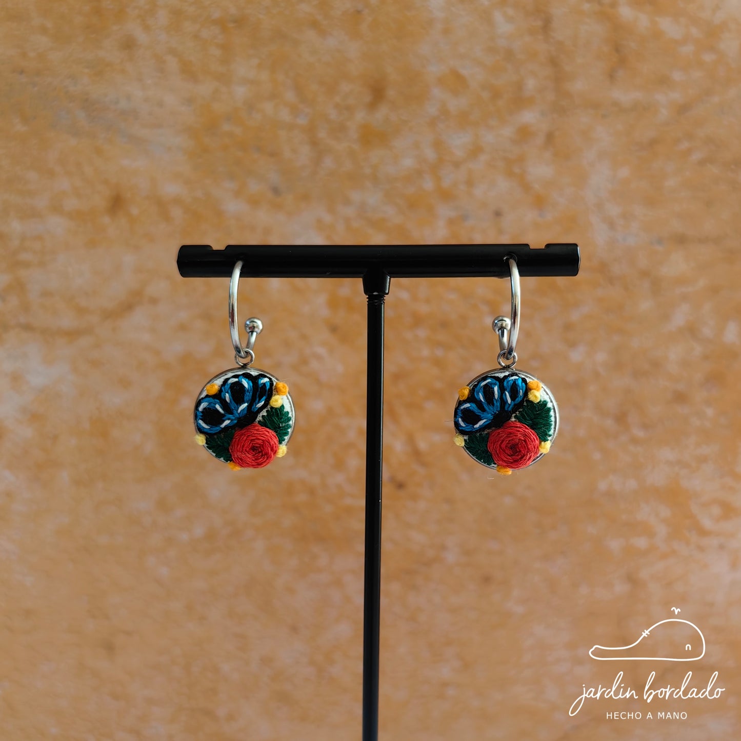 Aretes mariposas azules