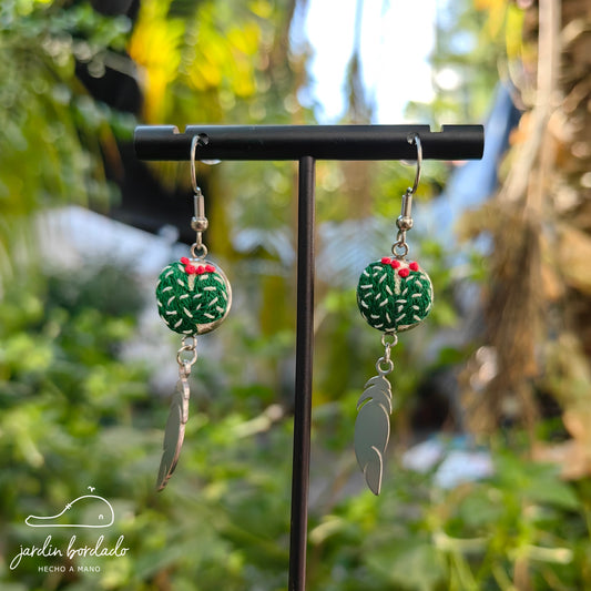 Aretes cactus pluma