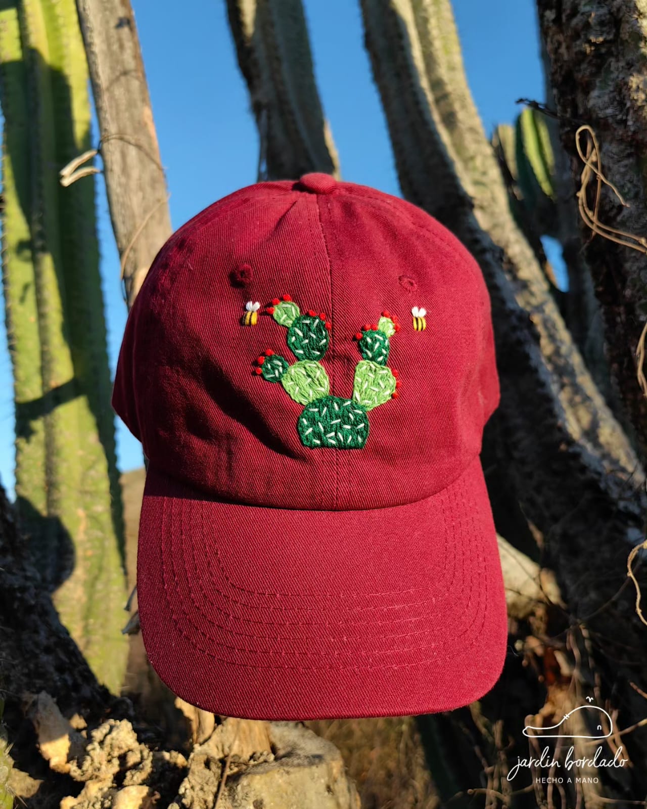 Gorra cactus vino